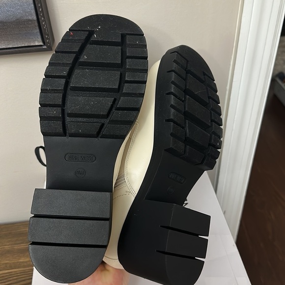 NEW Nine West White Combat Platform Boots - Picture 7 of 9